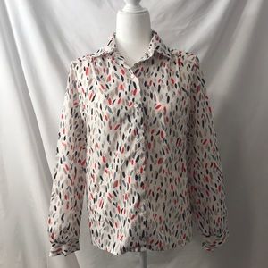Vintage 80s polyester secretary blouse teacher